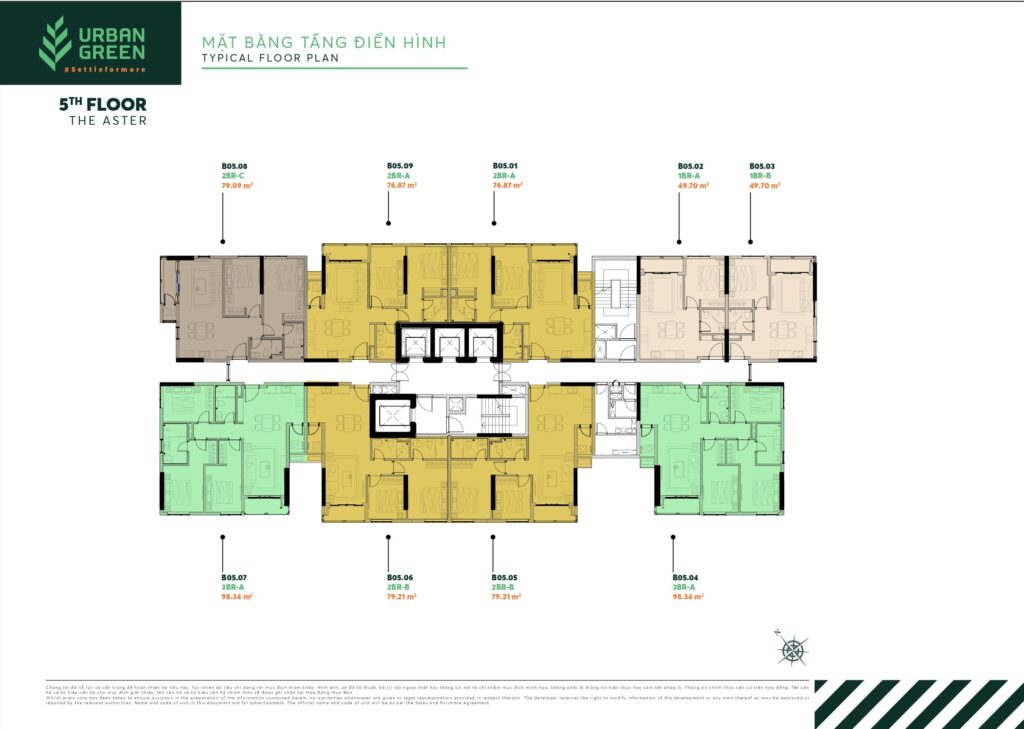 Mặt bằng điển hình Block A dự án Urban Green